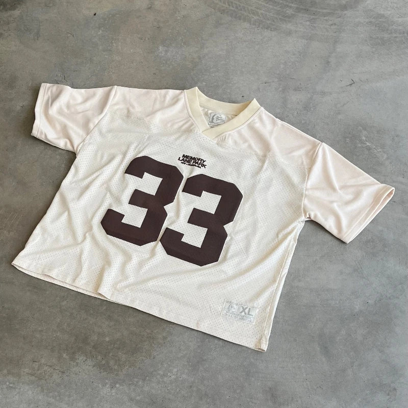 Y2K Retro Quick-Dry Breathable Mesh T-Shirt for Men and Women - Oversized Unisex Football Training and Casual Wear