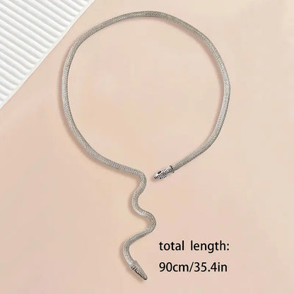 Adjustable Gothic-Inspired Snake Necklace and Bracelet Set