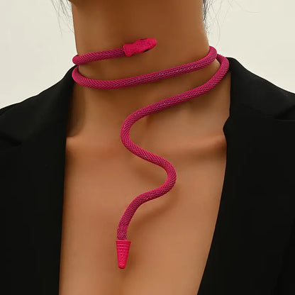 Adjustable Gothic-Inspired Snake Necklace and Bracelet Set