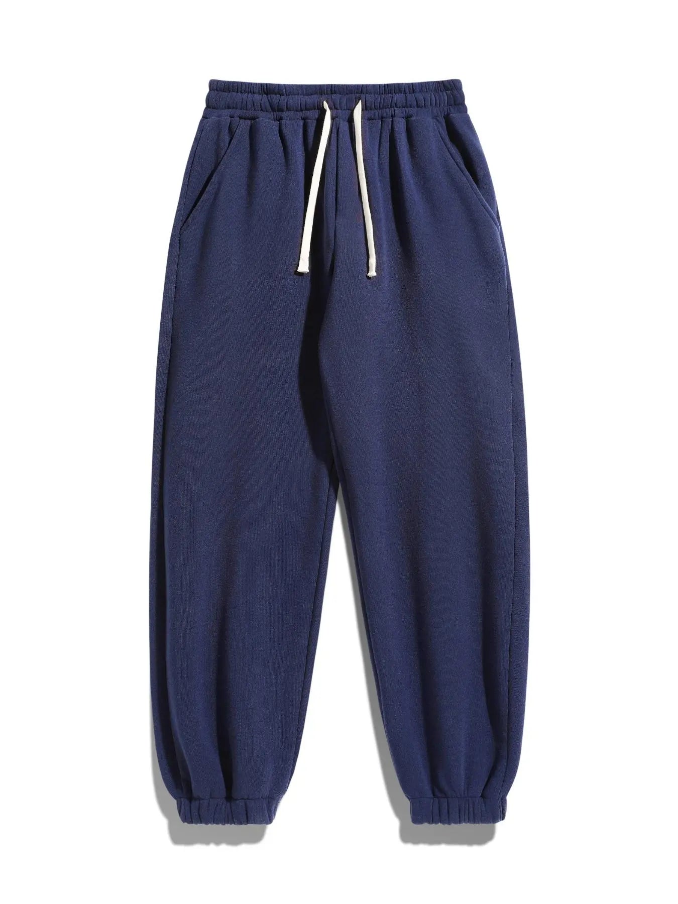 Men's Regular Fit Solid Sweatpants with Adjustable Drawstring and Casual Pocket Design for Autumn and Winter Wear