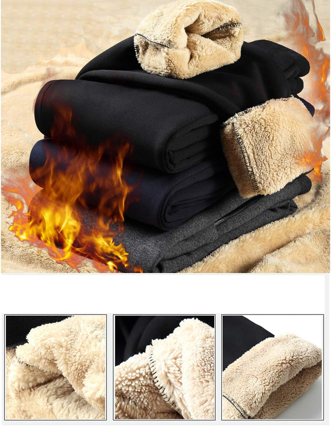 Men's Thermal Fleece Jogger Pants with Sherpa Lining for Enhanced Winter Comfort