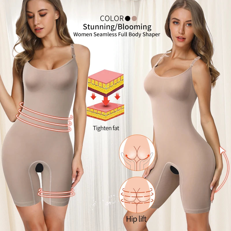 Women's Full Body Shaper with Enhanced Tummy Control and Waist Training - Shapewear Bodysuit and Thigh Slimming Corset