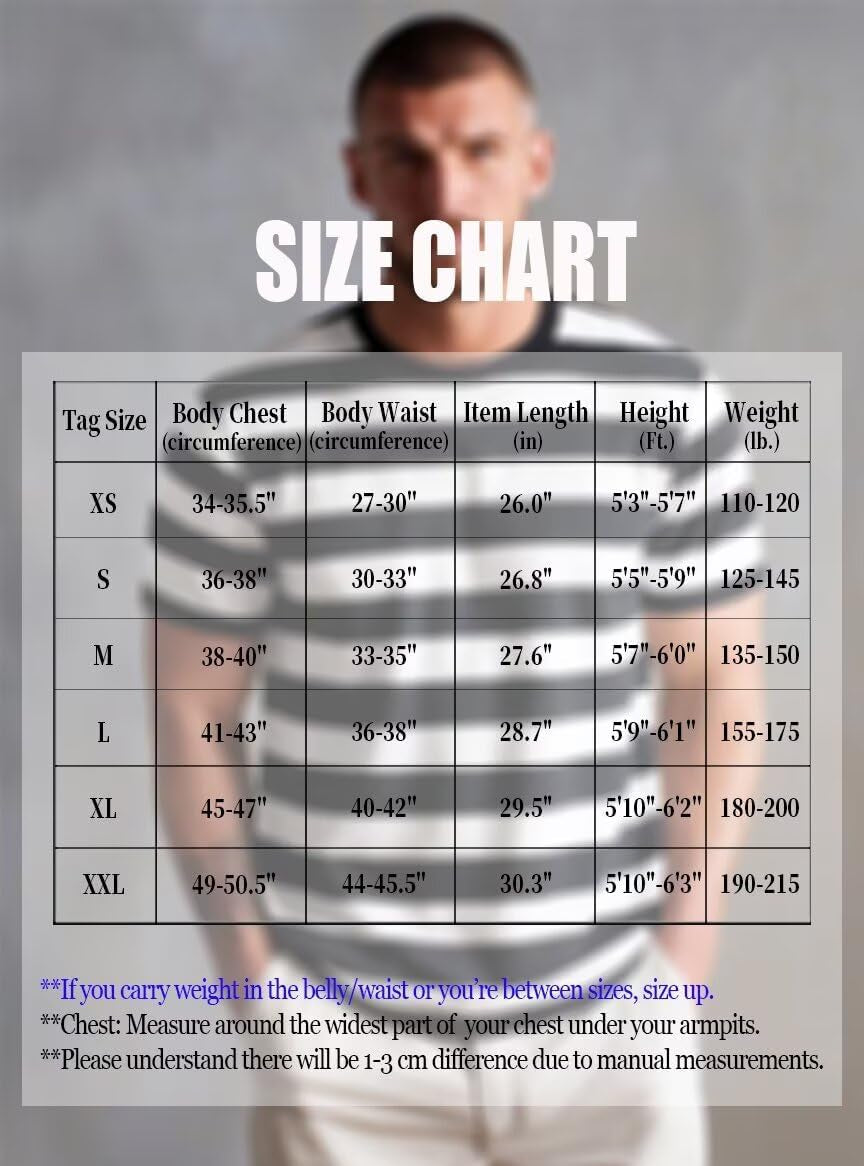 Mens Striped Shirt Short Sleeve T-Shirts