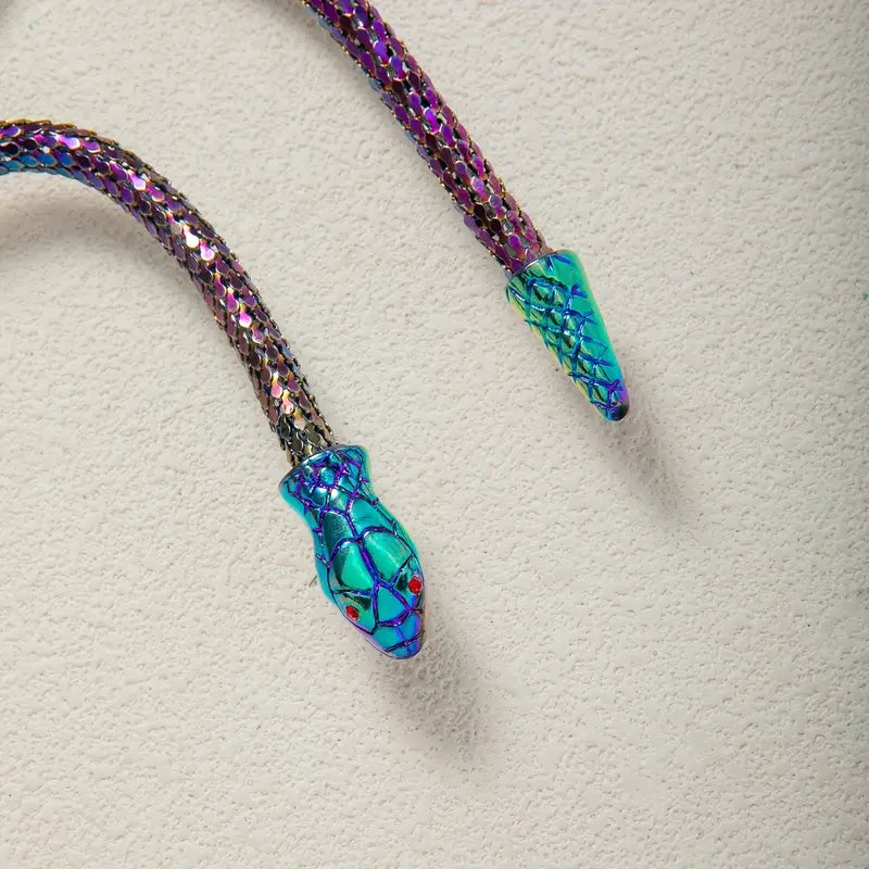 Adjustable Gothic-Inspired Snake Necklace and Bracelet Set
