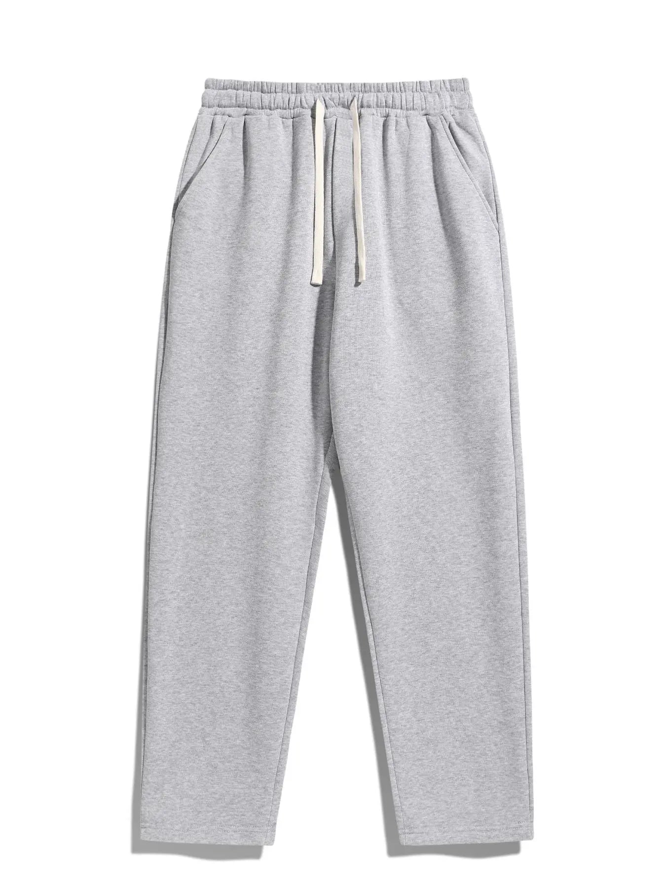 Men's Regular Fit Solid Sweatpants with Adjustable Drawstring and Casual Pocket Design for Autumn and Winter Wear