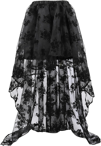 Victorian-Inspired Steampunk Skirt for Women - Elegant Corset Dress for Halloween and Renaissance Festivals