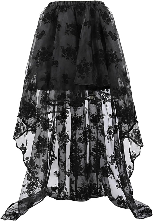 Victorian-Inspired Steampunk Skirt for Women - Elegant Corset Dress for Halloween and Renaissance Festivals