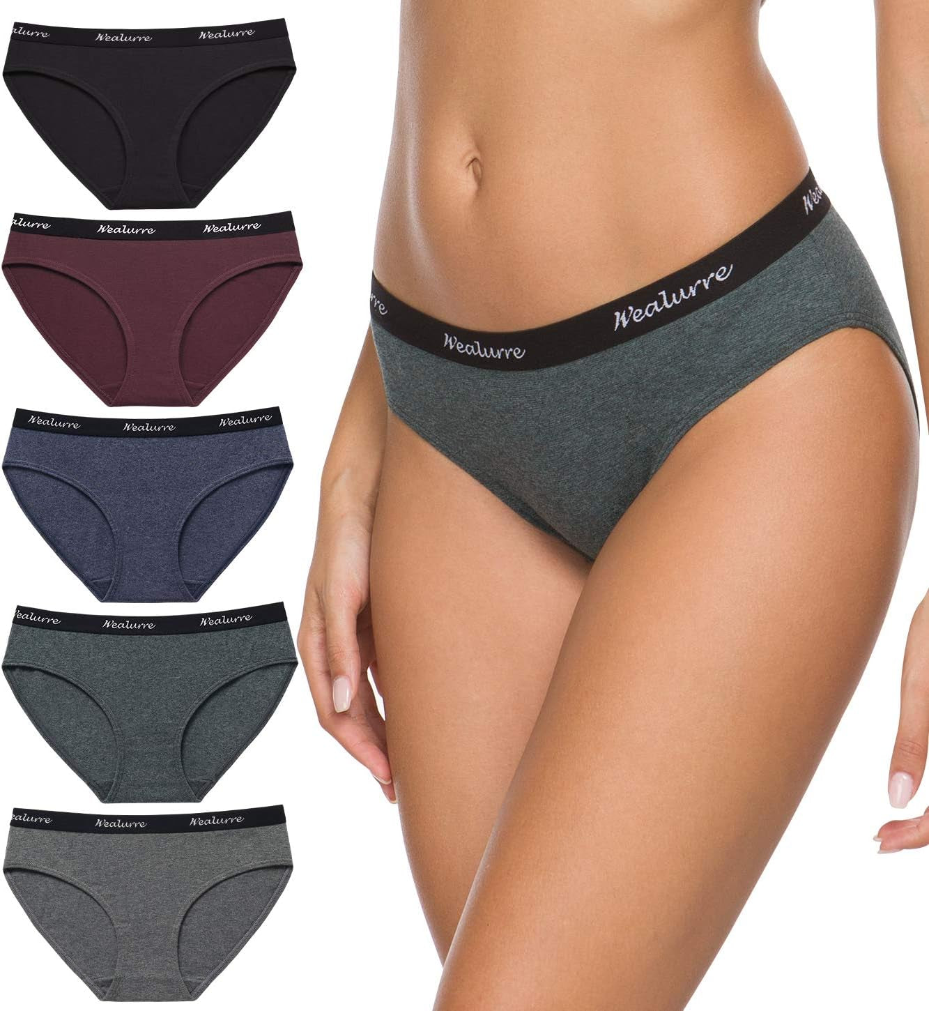 Womens Underwear Cotton Bikini Breathable Sport Low Rise Panty for Women Multipack