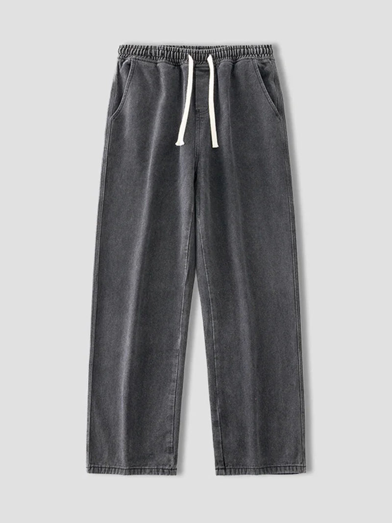Korean Autumn Fashion Y2K Classic Baggy Wide Leg Jeans for Men - 2026 Hip Hop Streetwear Casual Pants