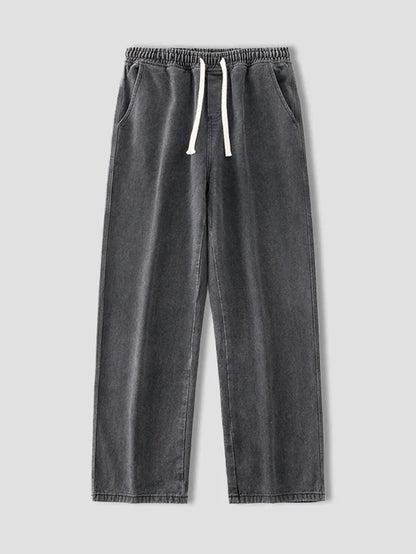 Korean Autumn Fashion Y2K Classic Baggy Wide Leg Jeans for Men - 2026 Hip Hop Streetwear Casual Pants