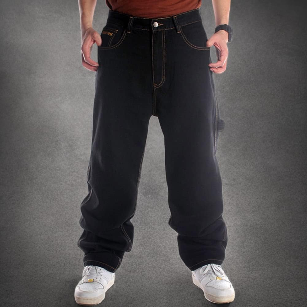 Men's Relaxed Fit Baggy Jeans - Urban Skate and Streetwear Style