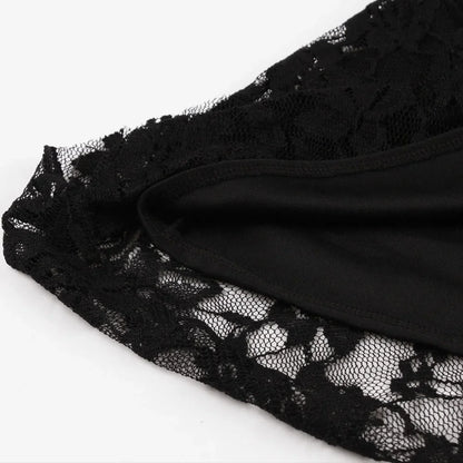 Women's Vintage Gothic Lace Steampunk Mini Dress - 2025 Long Flare Party Attire