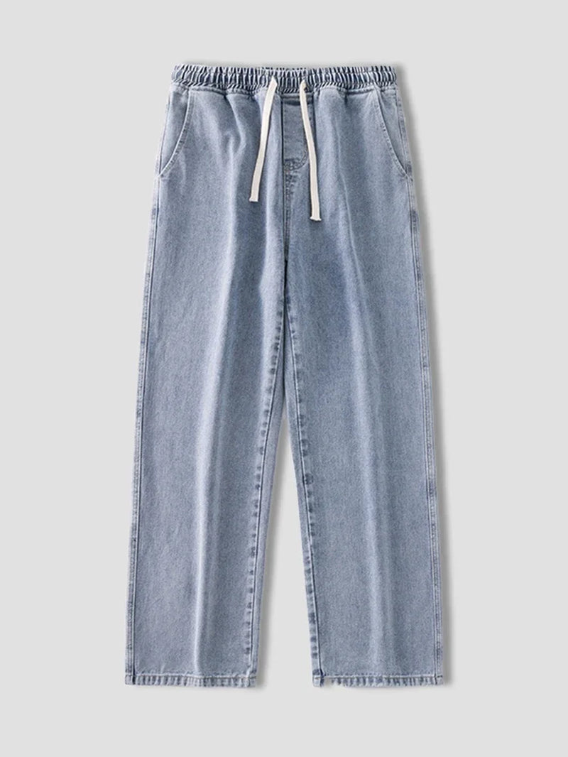 Korean Autumn Fashion Y2K Classic Baggy Wide Leg Jeans for Men - 2026 Hip Hop Streetwear Casual Pants
