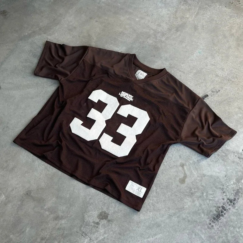 Y2K Retro Quick-Dry Breathable Mesh T-Shirt for Men and Women - Oversized Unisex Football Training and Casual Wear