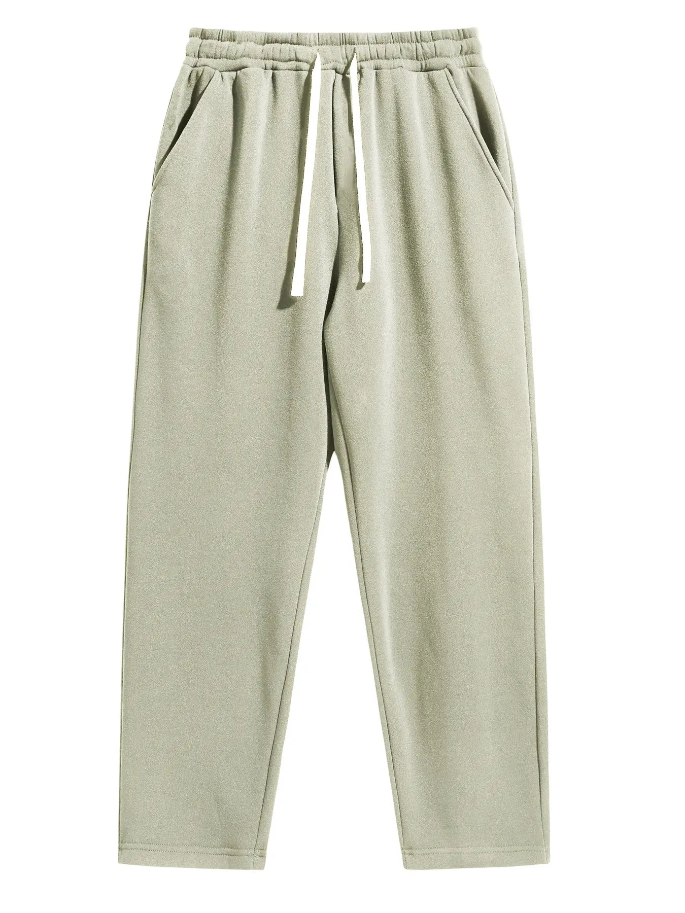 Men's Regular Fit Solid Sweatpants with Adjustable Drawstring and Casual Pocket Design for Autumn and Winter Wear