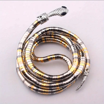 Adjustable Gothic-Inspired Snake Necklace and Bracelet Set
