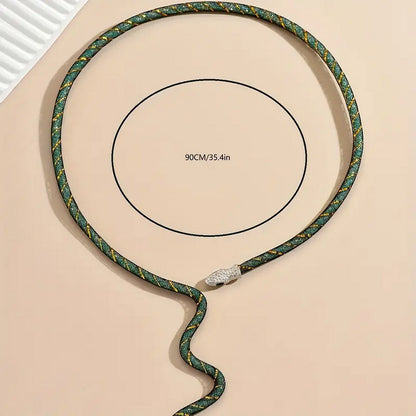 Adjustable Gothic-Inspired Snake Necklace and Bracelet Set