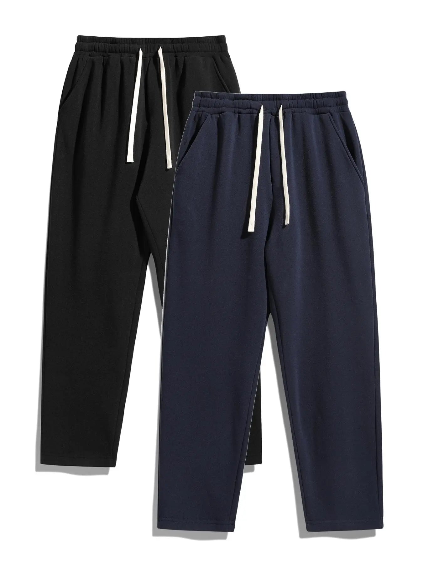 Men's Regular Fit Solid Sweatpants with Adjustable Drawstring and Casual Pocket Design for Autumn and Winter Wear
