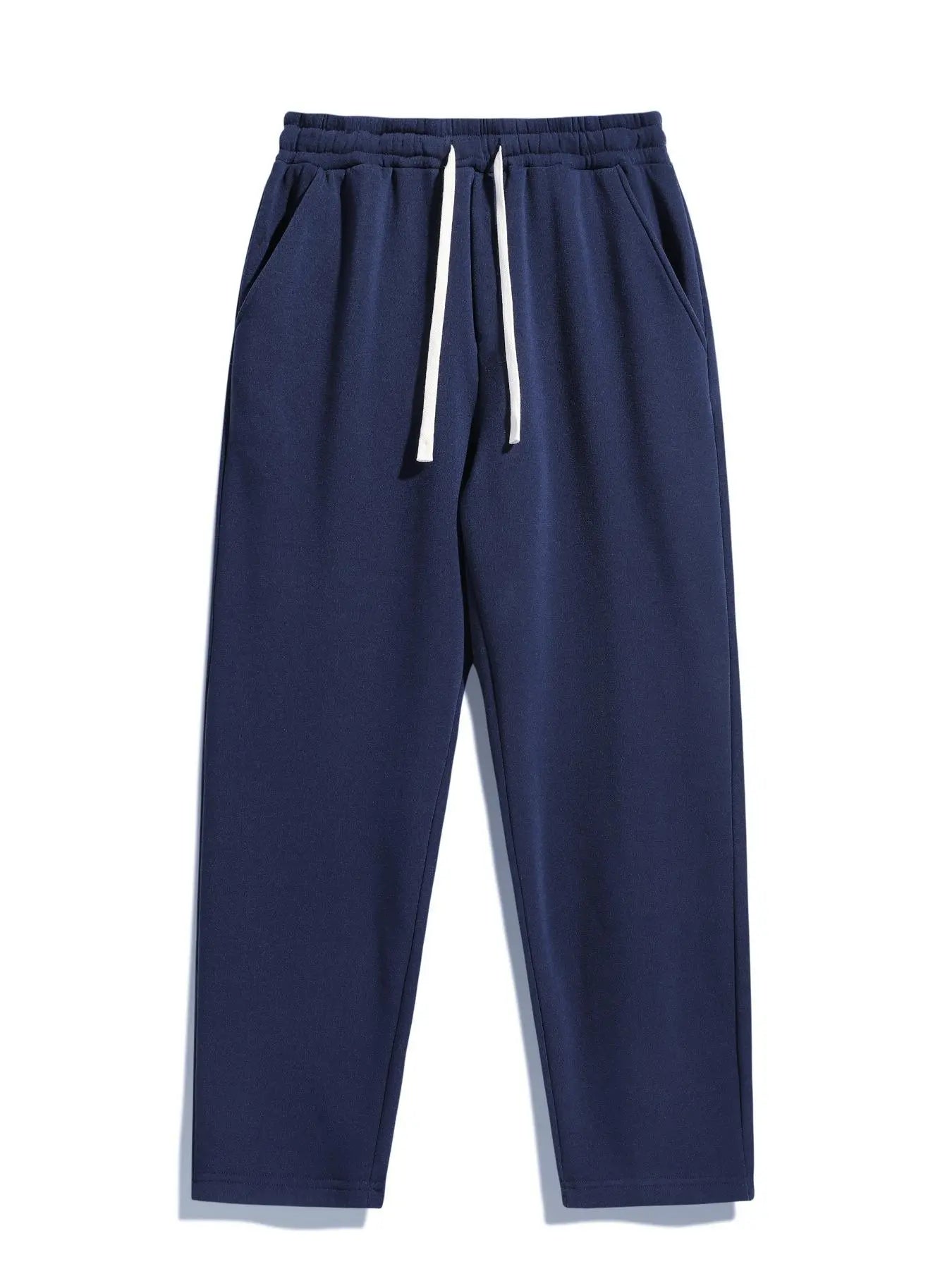 Men's Regular Fit Solid Sweatpants with Adjustable Drawstring and Casual Pocket Design for Autumn and Winter Wear