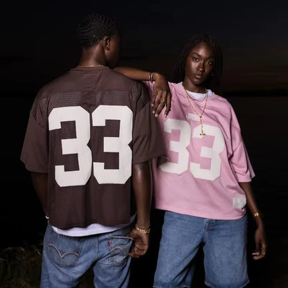 Y2K Retro Quick-Dry Breathable Mesh T-Shirt for Men and Women - Oversized Unisex Football Training and Casual Wear
