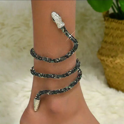 Adjustable Gothic-Inspired Snake Necklace and Bracelet Set