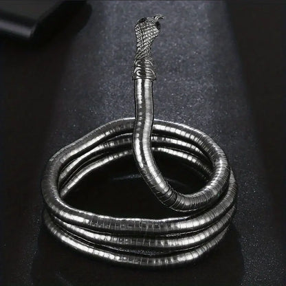 Adjustable Gothic-Inspired Snake Necklace and Bracelet Set