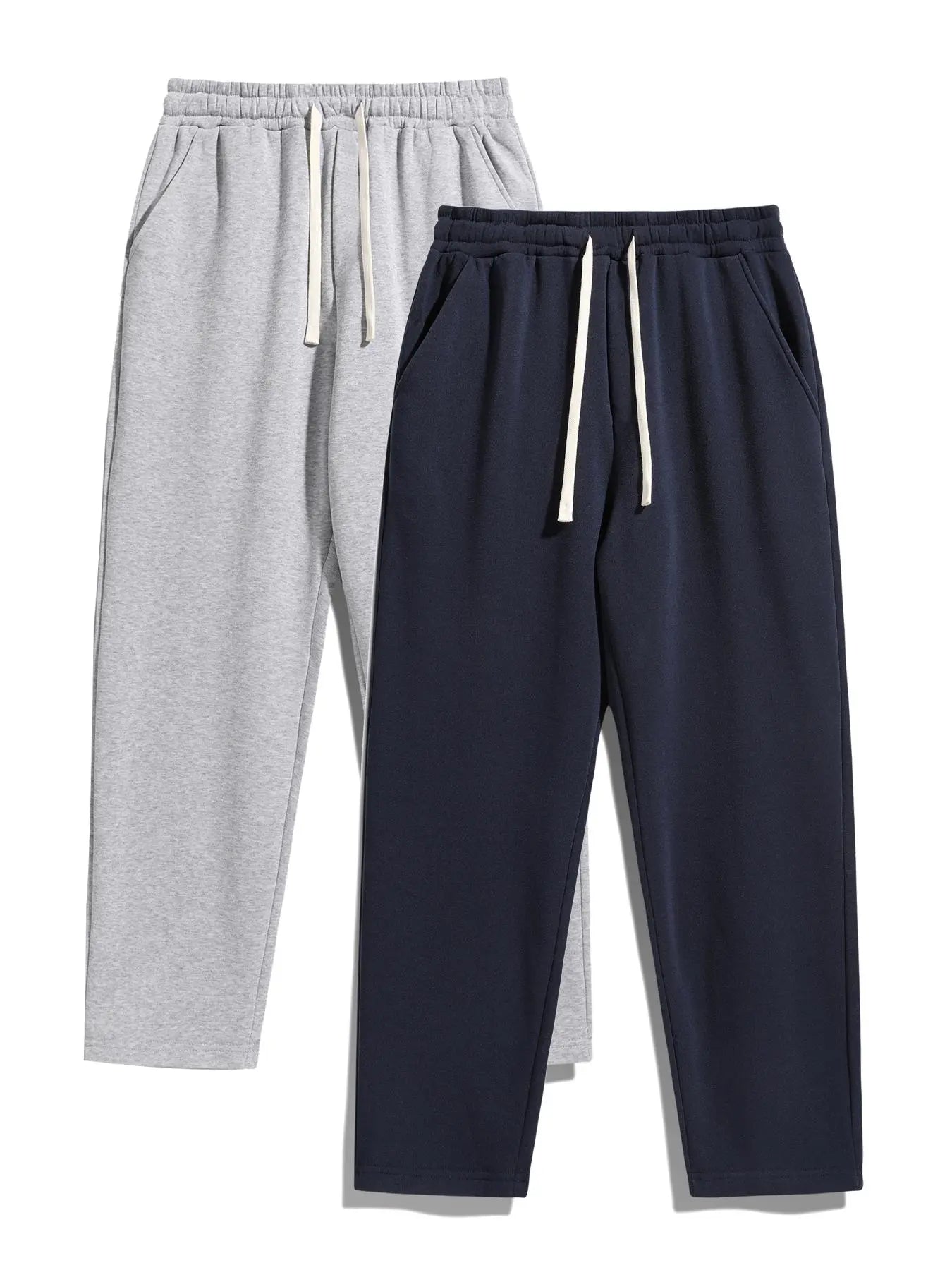 Men's Regular Fit Solid Sweatpants with Adjustable Drawstring and Casual Pocket Design for Autumn and Winter Wear