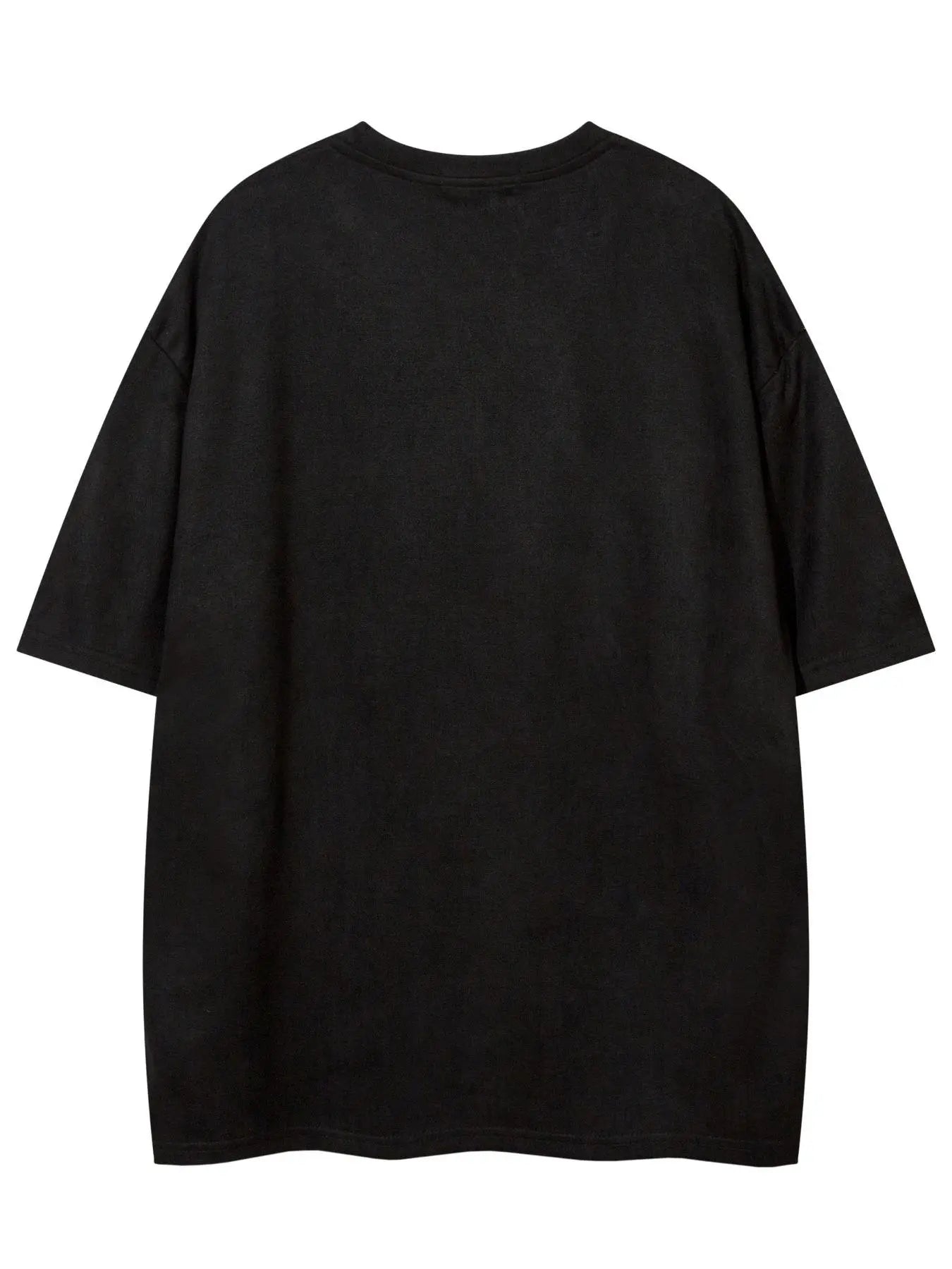 Men's Embroidered Suede Drop Shoulder T-Shirt - Soft and Comfortable Half Sleeve Round Neck Tee for Summer Streetwear and Everyday Use