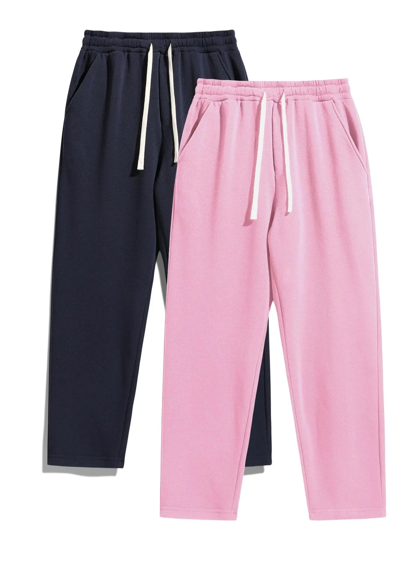 Men's Regular Fit Solid Sweatpants with Adjustable Drawstring and Casual Pocket Design for Autumn and Winter Wear
