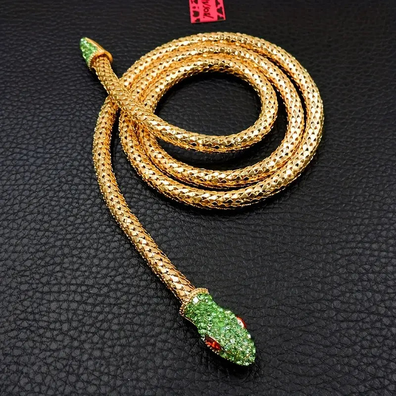 Adjustable Gothic-Inspired Snake Necklace and Bracelet Set