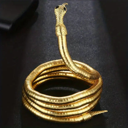 Adjustable Gothic-Inspired Snake Necklace and Bracelet Set