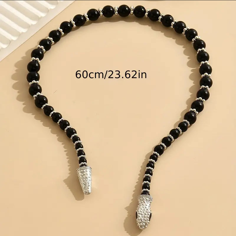 Adjustable Gothic-Inspired Snake Necklace and Bracelet Set