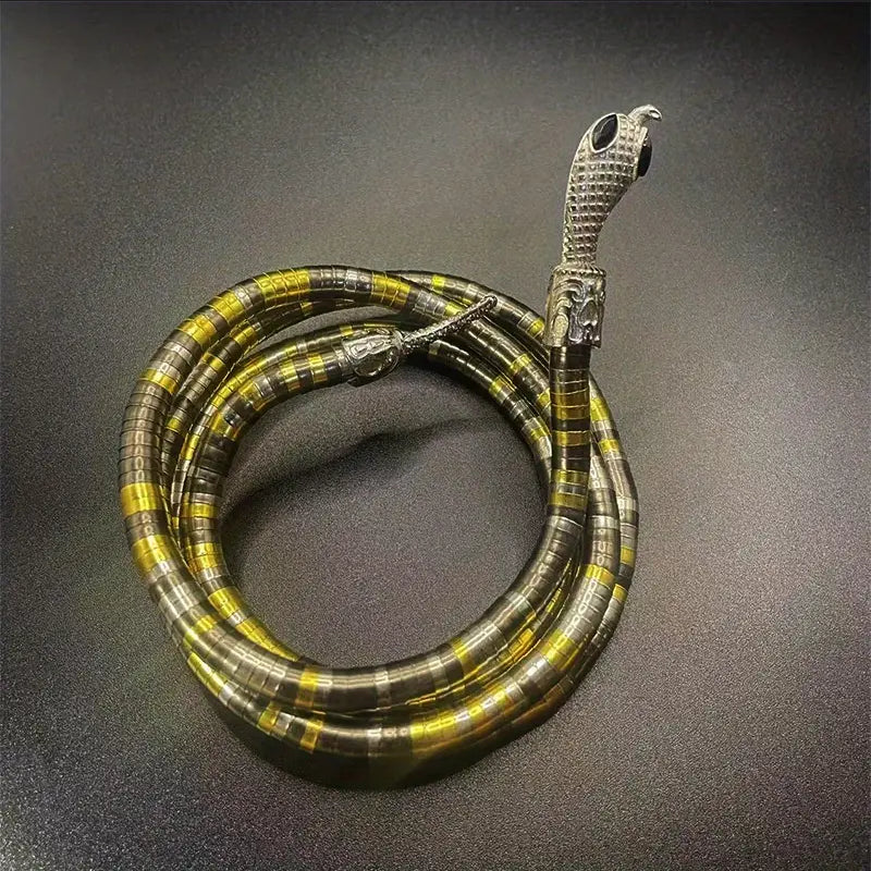 Adjustable Gothic-Inspired Snake Necklace and Bracelet Set