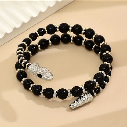 Adjustable Gothic-Inspired Snake Necklace and Bracelet Set