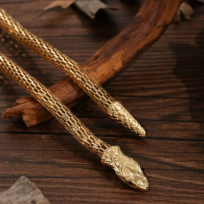 Adjustable Gothic-Inspired Snake Necklace and Bracelet Set