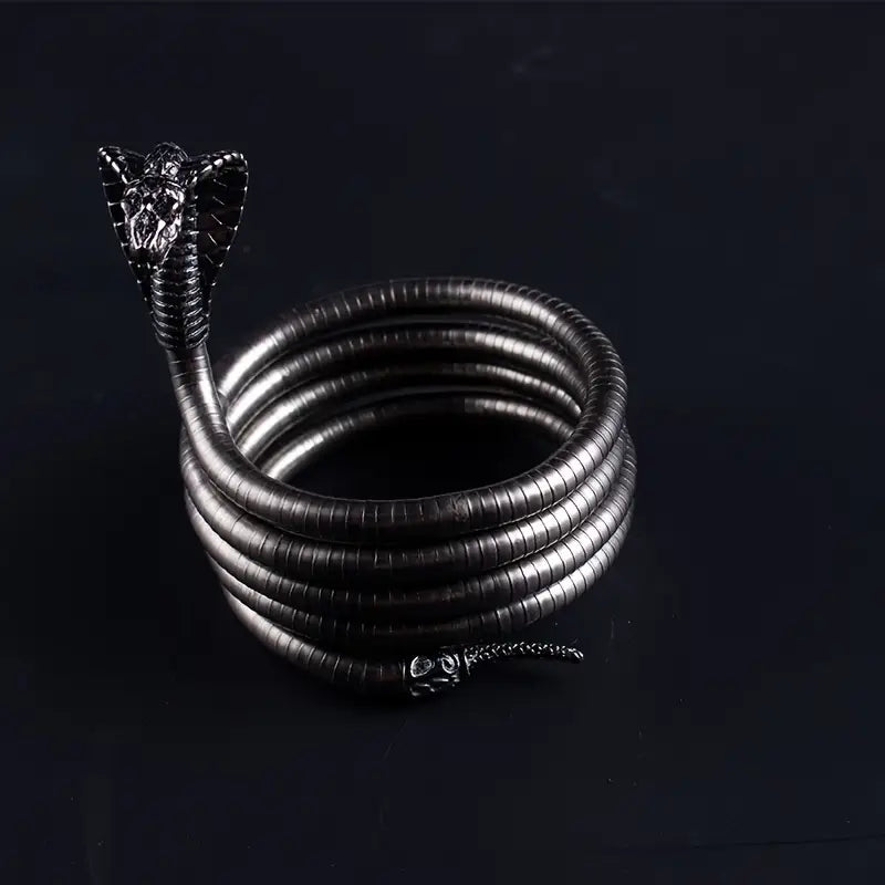 Adjustable Gothic-Inspired Snake Necklace and Bracelet Set