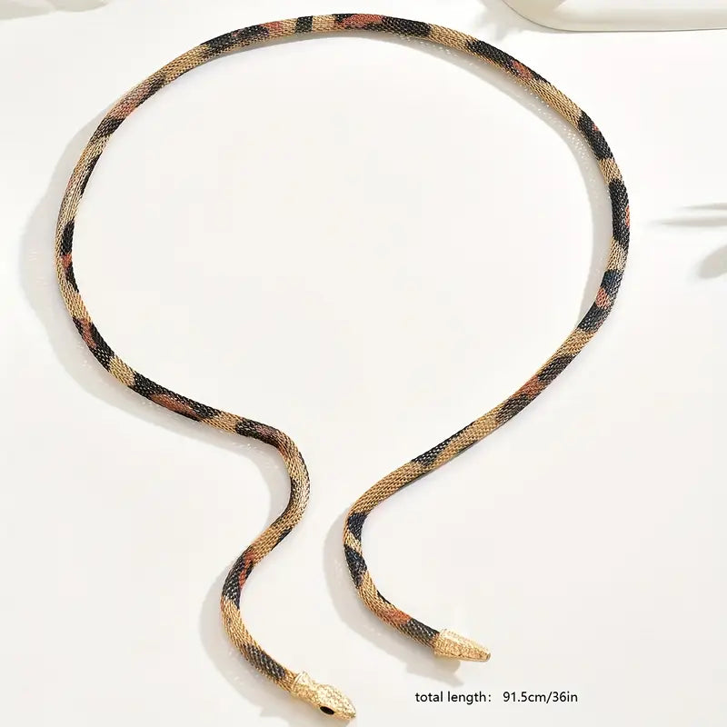 Adjustable Gothic-Inspired Snake Necklace and Bracelet Set
