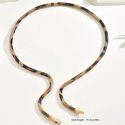 Adjustable Gothic-Inspired Snake Necklace and Bracelet Set