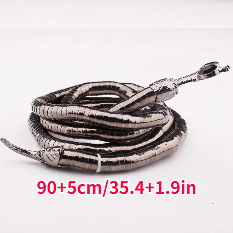 Adjustable Gothic-Inspired Snake Necklace and Bracelet Set
