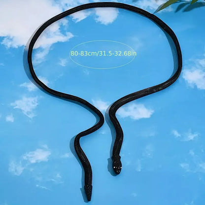 Adjustable Gothic-Inspired Snake Necklace and Bracelet Set