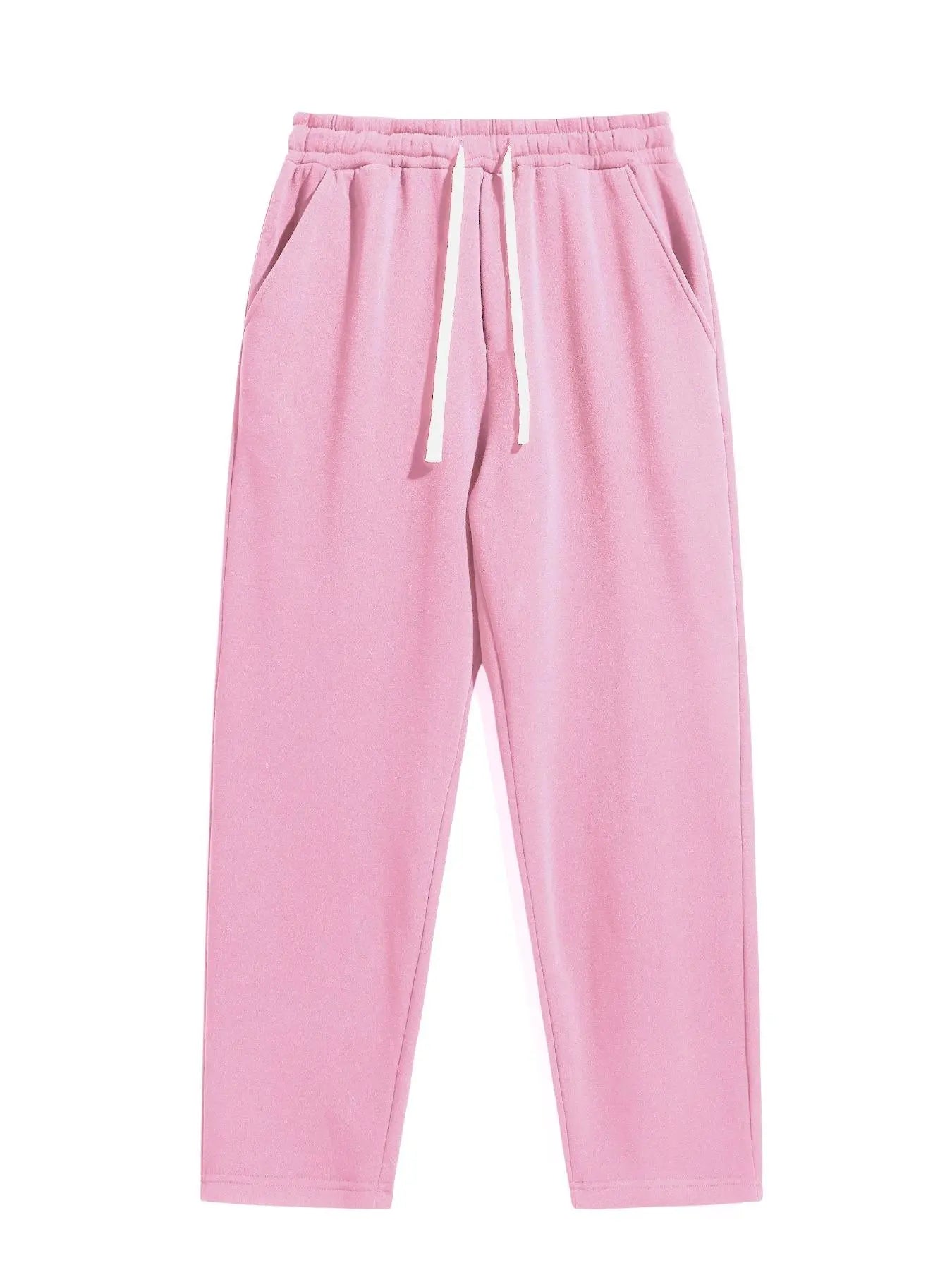 Men's Regular Fit Solid Sweatpants with Adjustable Drawstring and Casual Pocket Design for Autumn and Winter Wear
