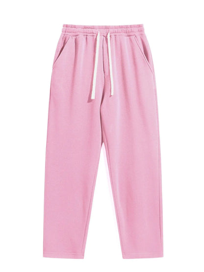 Men's Regular Fit Solid Sweatpants with Adjustable Drawstring and Casual Pocket Design for Autumn and Winter Wear
