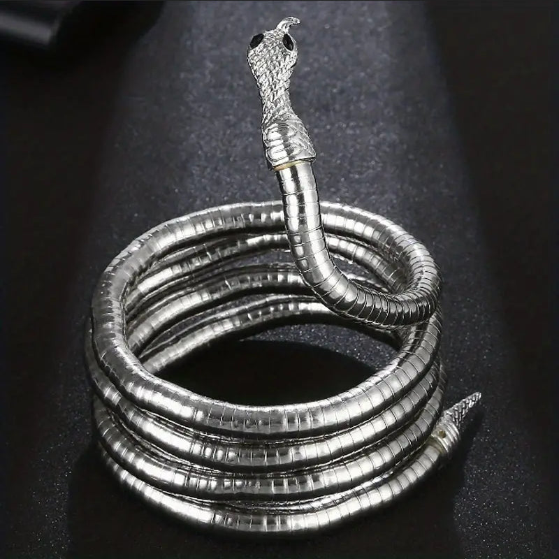Adjustable Gothic-Inspired Snake Necklace and Bracelet Set
