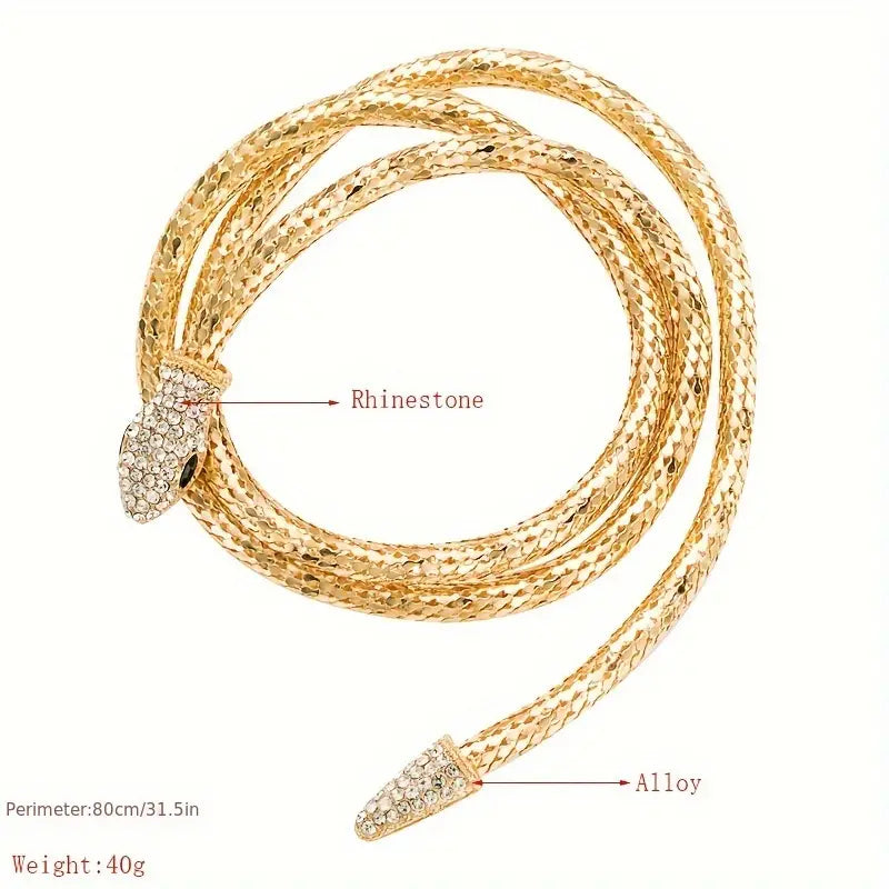 Adjustable Gothic-Inspired Snake Necklace and Bracelet Set
