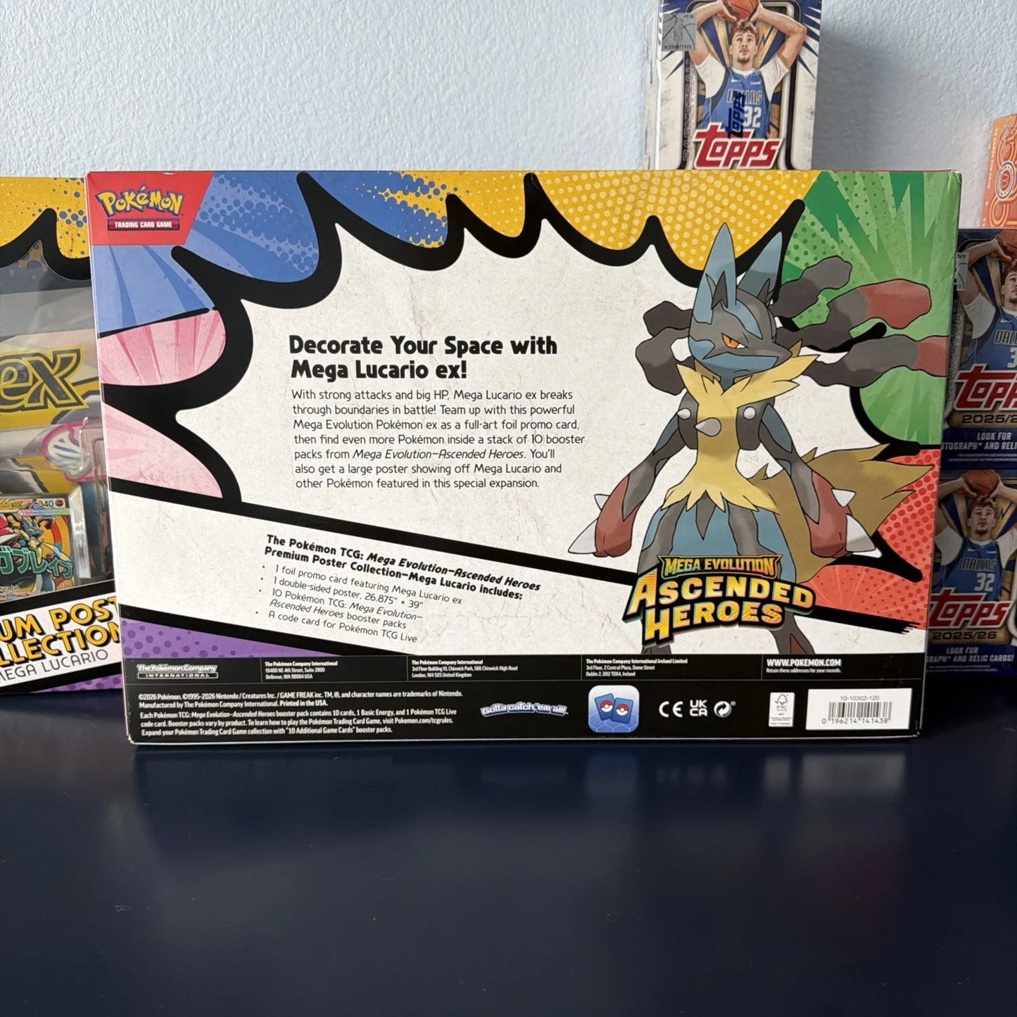 Pokemon TCG Ascended Heroes Premium Poster Collection Mega Lucario EX in HAND