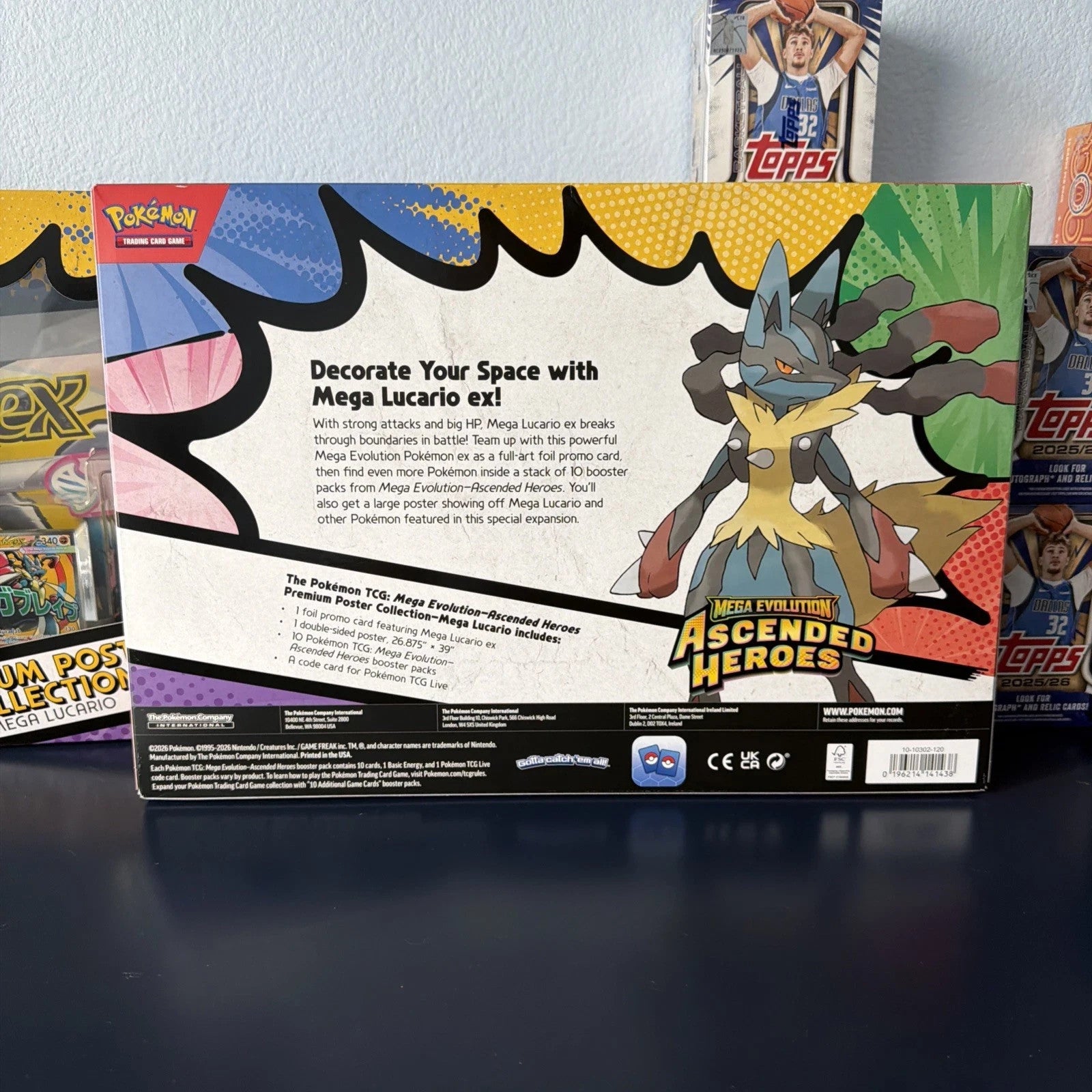Pokemon TCG Ascended Heroes Premium Poster Collection Mega Lucario EX in HAND