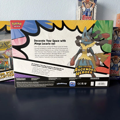 Pokemon TCG Ascended Heroes Premium Poster Collection Mega Lucario EX in HAND