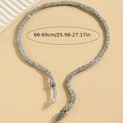 Adjustable Gothic-Inspired Snake Necklace and Bracelet Set