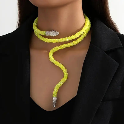 Adjustable Gothic-Inspired Snake Necklace and Bracelet Set