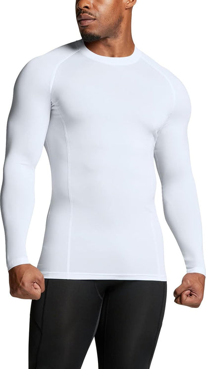 Men's Long Sleeve Compression Shirt with UPF 50+ Protection for Water Sports and Athletic Performance